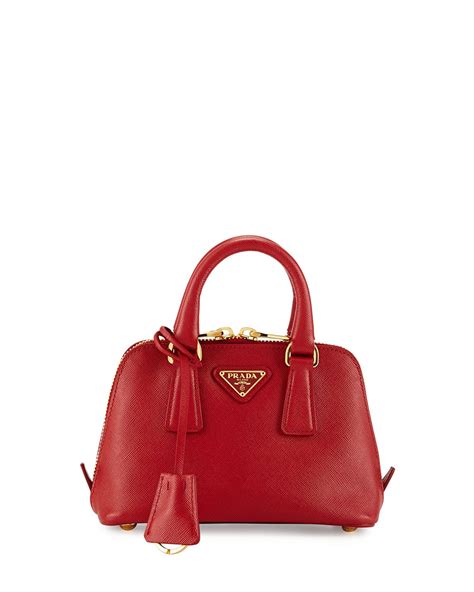 prada saffiano mini double zip red outfits|puffy prada pillow bag.